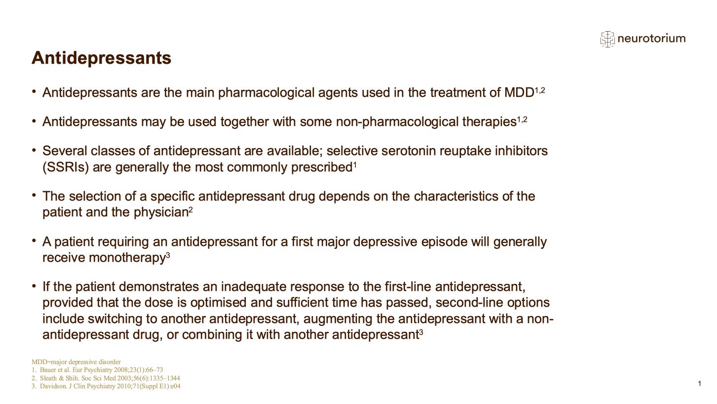 Major Depressive Disorder – Treatment Principles – slide 16